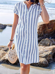 Millie Ashgrove | Striped V-Neck Summer Dress For Women