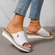 Marina Beckett | Woven Espadrille Wedge Sandals For Women