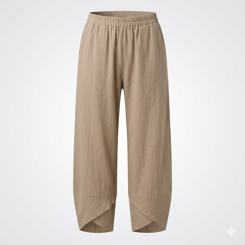 Camille Dubois | Relaxed Linen Wide-Leg Trousers with Effortless Comfort For Women
