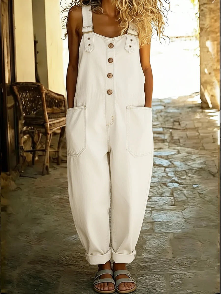 Eleonora Northwell | Light Blue Baggy Denim Overalls For Women