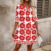Hannah Collins | Floral V-Neck Mini Dress For Women