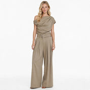 Serafina Goldwell | One Shoulder Top & Trouser Set For Women