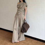 Serafina Goldwell | One Shoulder Top & Trouser Set For Women