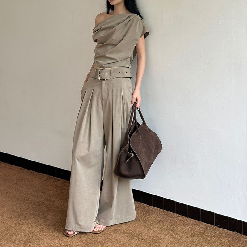 Serafina Goldwell | One Shoulder Top & Trouser Set For Women