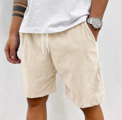 Dario Ballina | Grey Corduroy Drawstring Shorts For Men