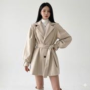 Sofia Bellini | Belted Oversized Trench Coat with Soft Tailored Finish For Women