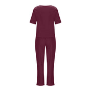 Dora Dalton | Linen-Look Top & Tie-Waist Trousers Set For Women