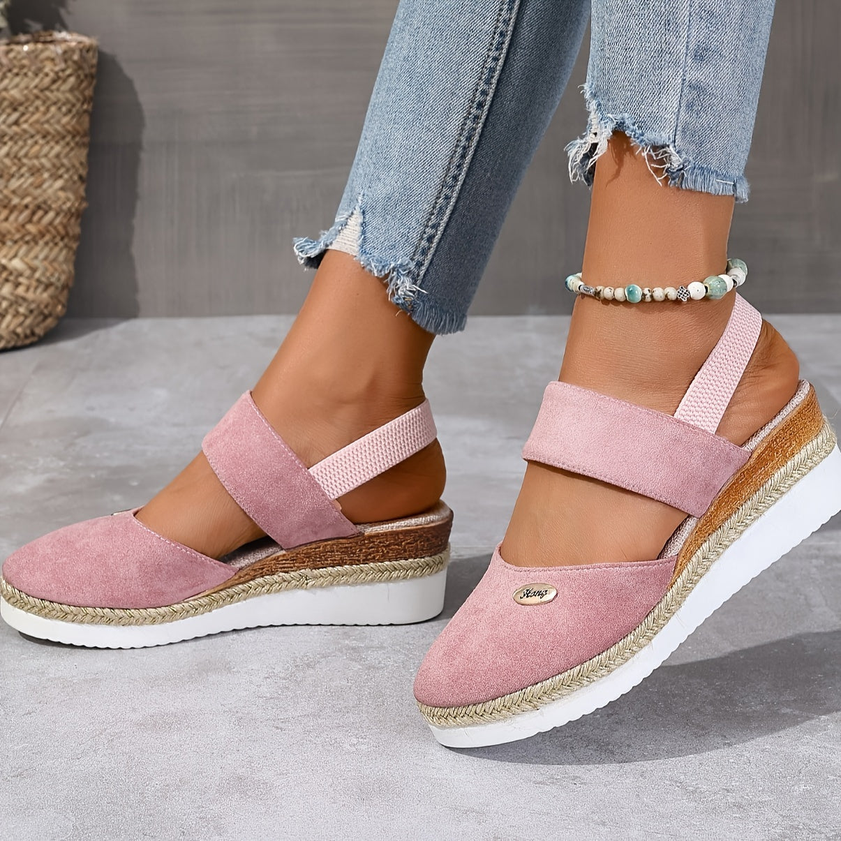 Harper Delaney | Braided Platform Wedge Sandals For Women