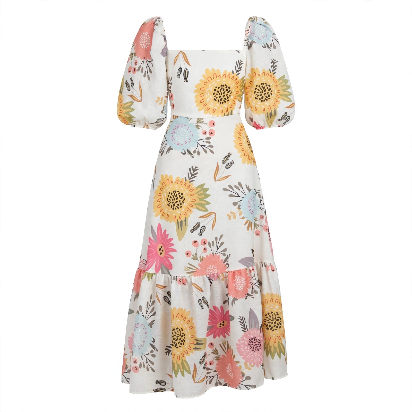 Matilda Rowan | Summer Dress With Puff Sleeve Detail