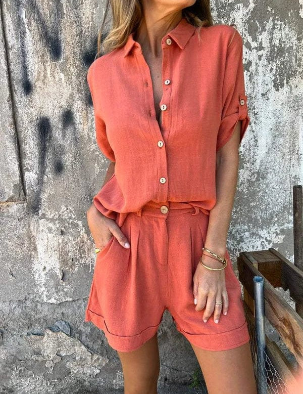 Ruby Sheffield | Linen Look Shorts and Top Set For Women