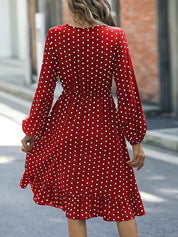 Ruby Kensington | Flowing Polka Dot Midi Dress For Women