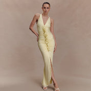 Grace Wilson | Ruched V-Neck Maxi Dress For Women