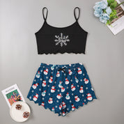 Sugar Plum | Green Gingerbread Print Christmas Pyjamas For Women