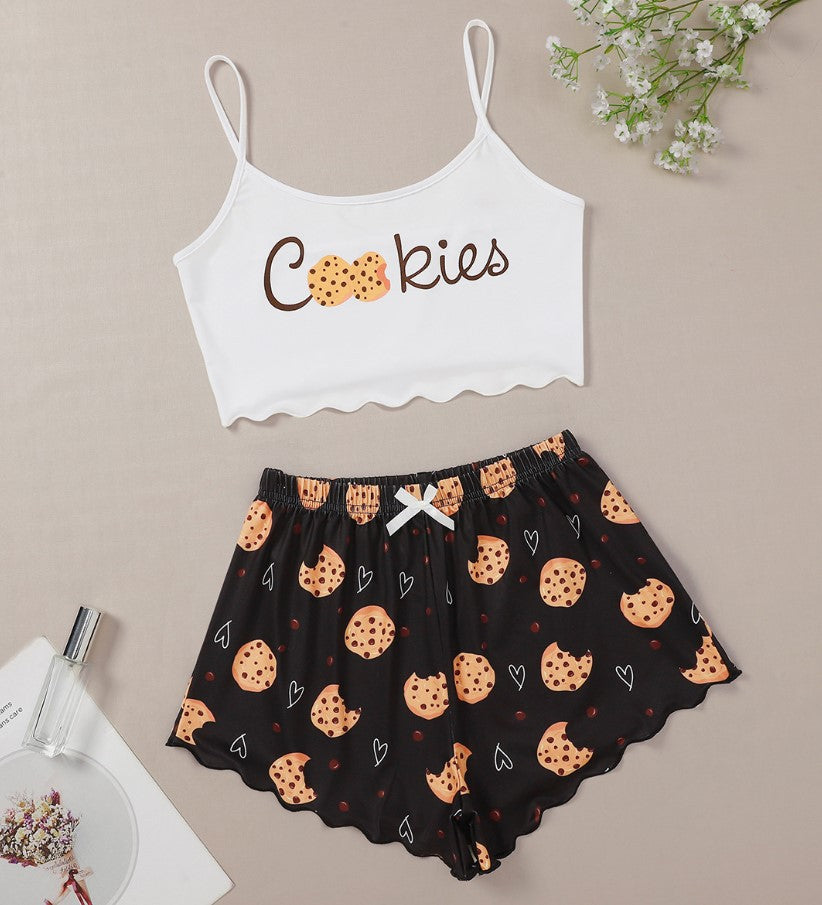 Chloe Merrick | Cookie Print Cami Pajama Set For Women