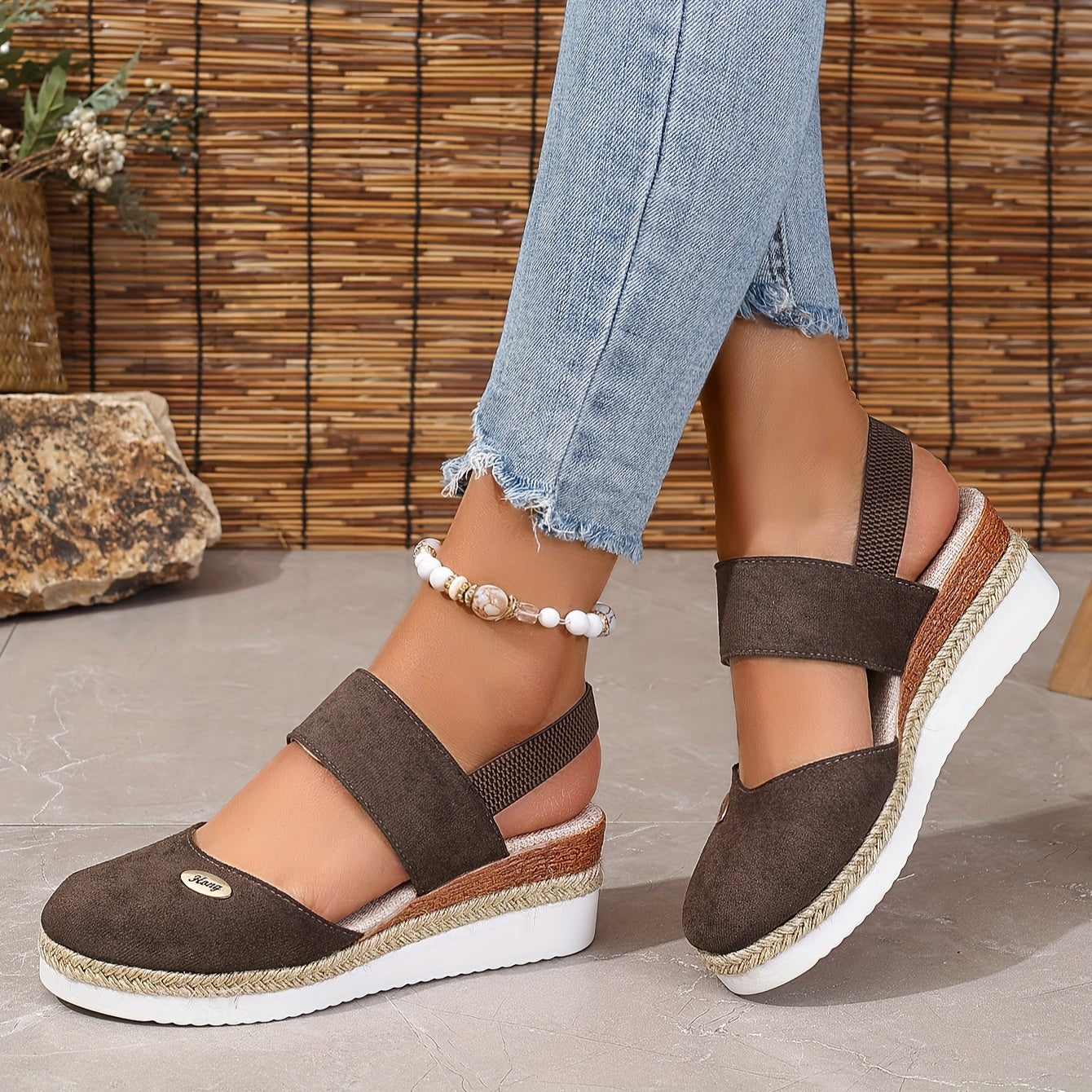 Harper Delaney | Braided Platform Wedge Sandals For Women