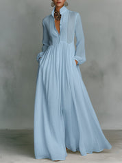 Harper White | Elegant Long Sleeve Maxi Dress For Women