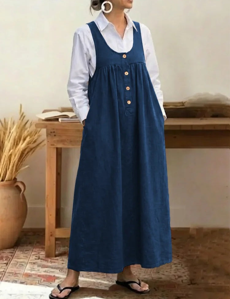 Charlotte Mitchell | Casual Maxi Dress With Button Detail For Women