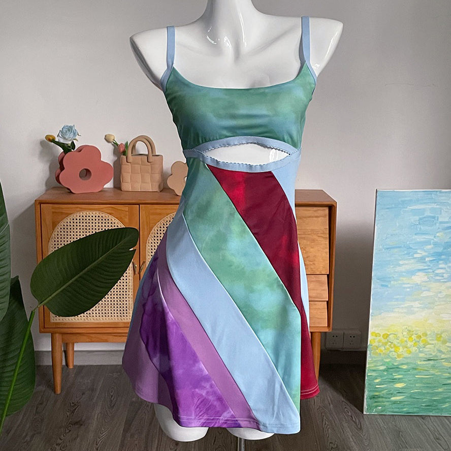 Tara Kelly | Patchwork Cut Out Mini Dress For Women