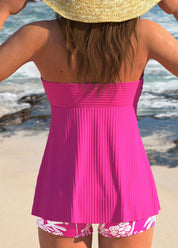 Imogen Foster | Pleated Tankini Top With Ruffle Detail For Women