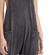 Maude Penwell | Black V-Neck Harem Pocket Jumpsuit For Women
