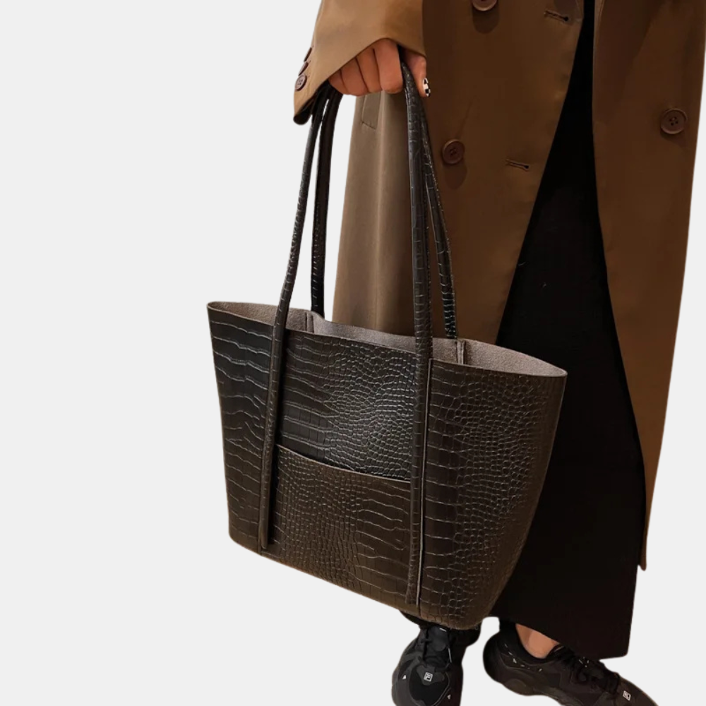 Harper Donnelly | Croc-Effect Leather Tote Bag For Women