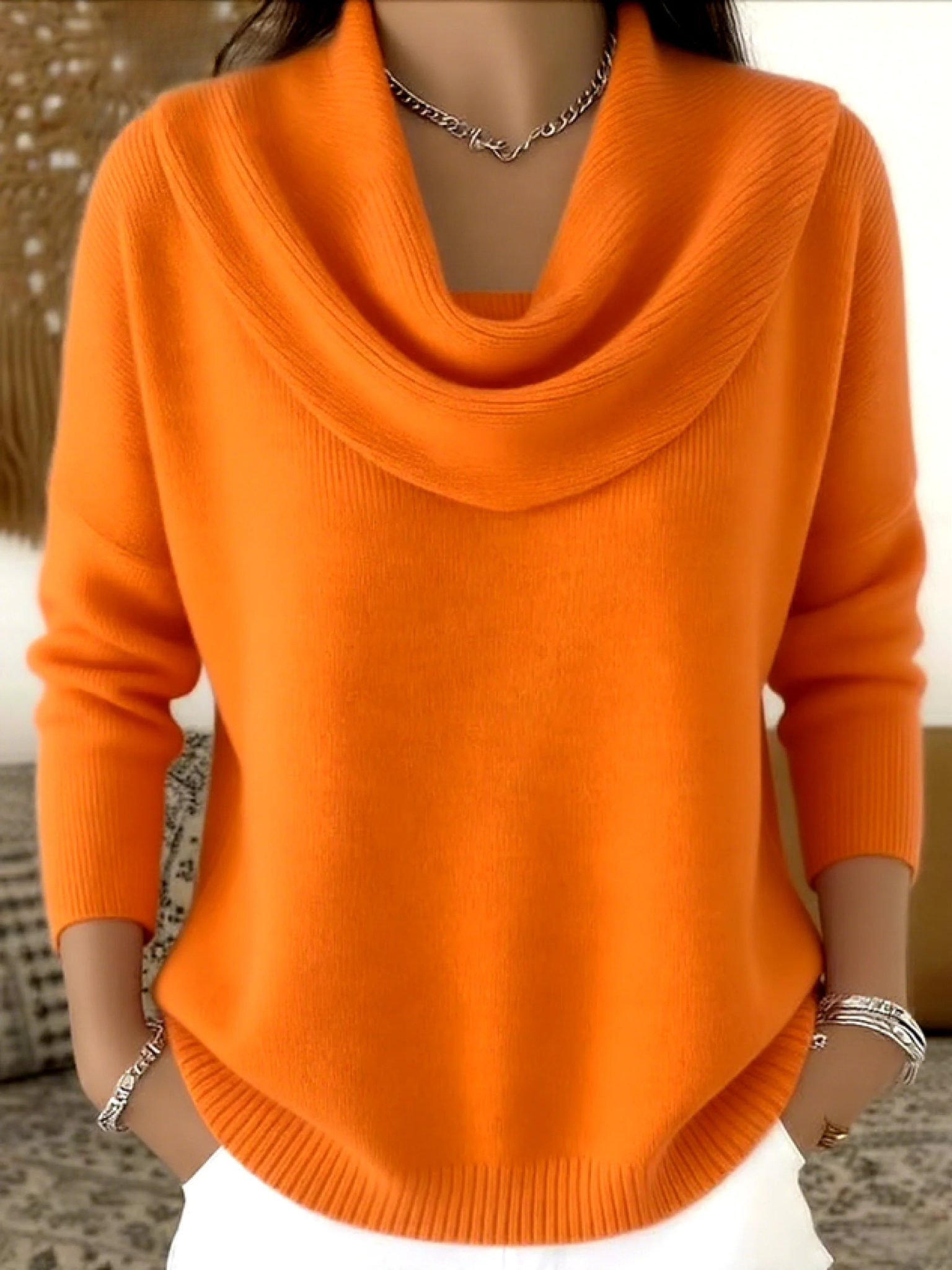 Victoria Sinclair | Soft Knit Cowl Neck Sweater For Women