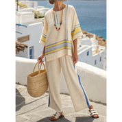 Amelia Paterson | Linen Striped Two-Piece Set For Women