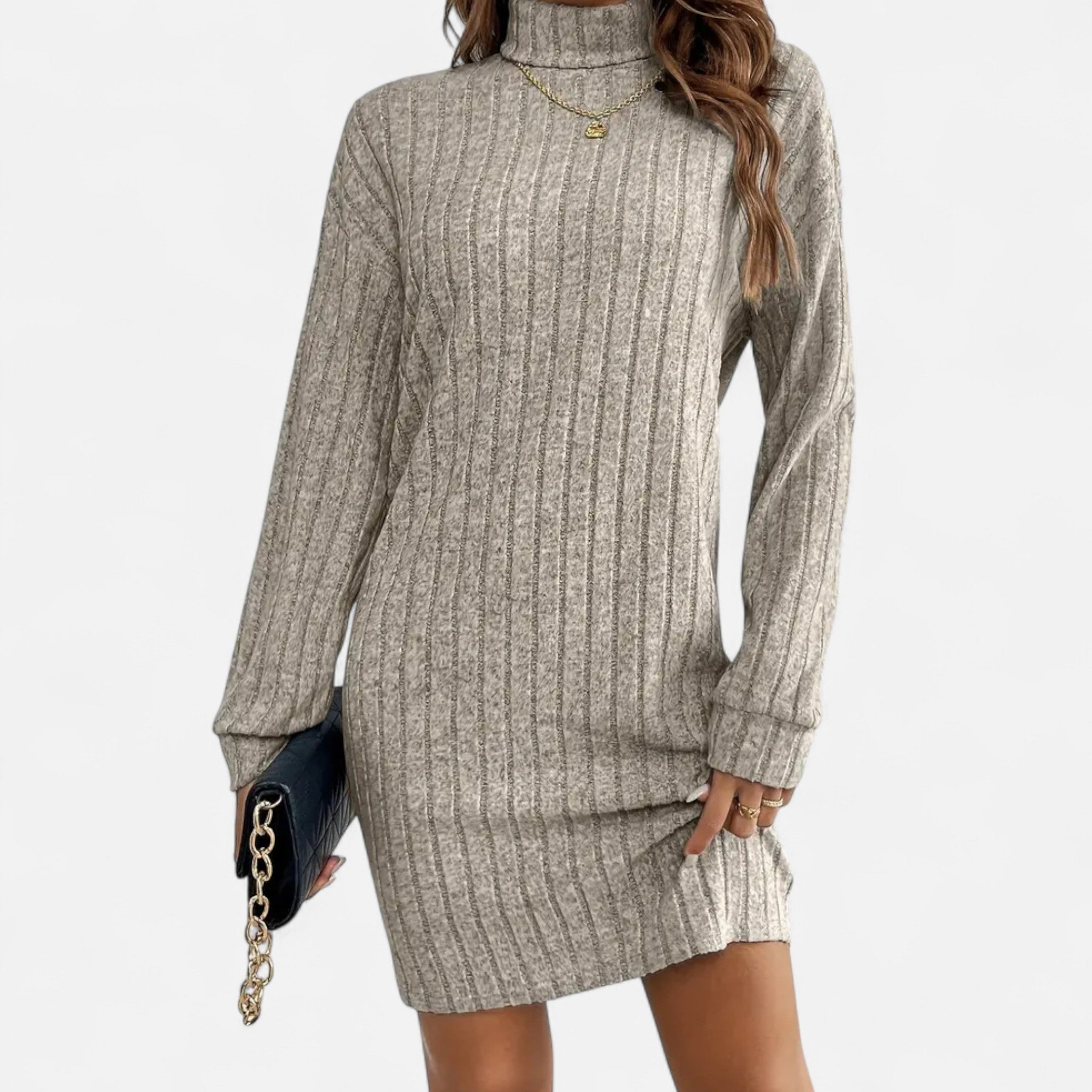Elena Moreau | Ribbed Knit Mini Dress For Women