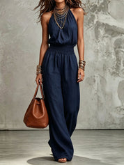 Sienna Murphy | Halter Wide-Leg Jumpsuit For Women
