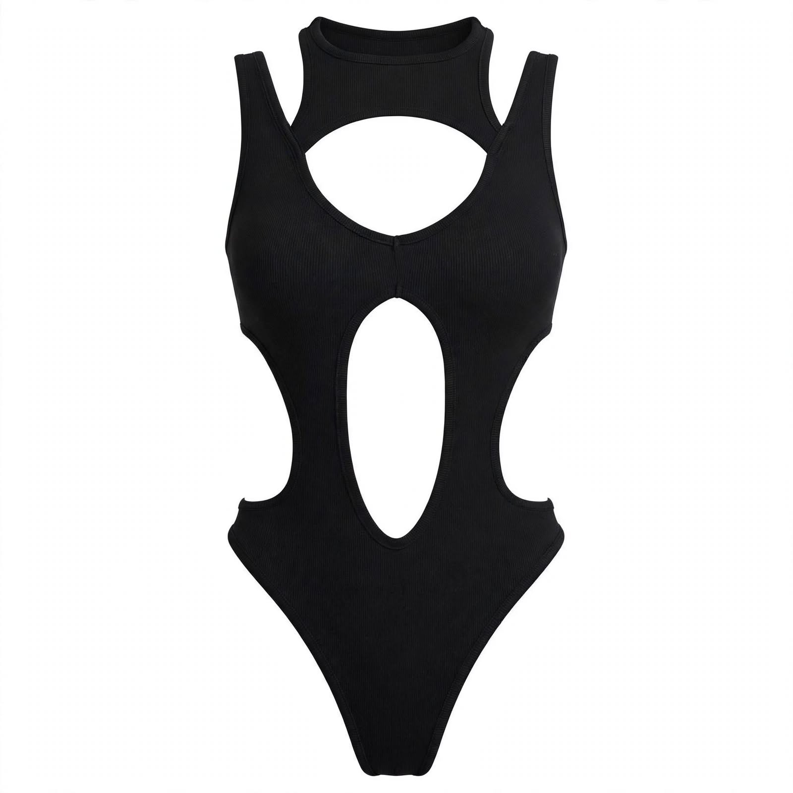 Matilda Rowntree | Ribbed Cutout Bodysuit With Backless Detail For Women