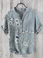 Filippo Rushcombe | Art Print Linen-Look Short Sleeve Shirt For Men