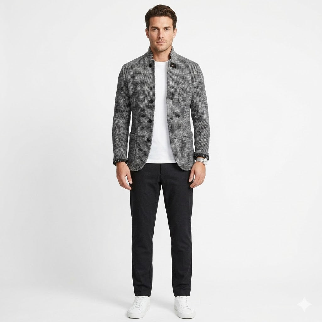 Luca Bellamy | Tailored Knit Button Jacket For Men