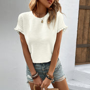 Olimpia Linworth | Textured Ruffle Sleeve T-Shirt For Women