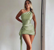 Elise Byrne | Satin One-Shoulder Mini Dress For Women