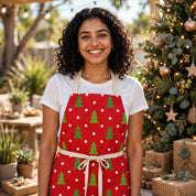 Chestnut | Red Tartan Script Print Christmas Apron Unisex