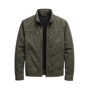 Aldo Cranworth | Olive Zip-Up Workwear Jacket For Men