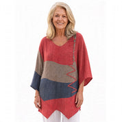 Nora Fitzgerald | Colorblock Linen Blouse For Women