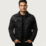 Lorenzo Marchetti | Black Denim Jacket For Men