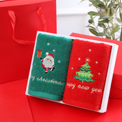 Jolly | Green & Red Santa Tree Christmas Towel Set Unisex