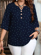 Ivy Redmond | Polka Dot Half Sleeve Blouse For Women