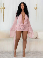 Georgina Jones | Deep V-Neck Backless Mini Dress For Women