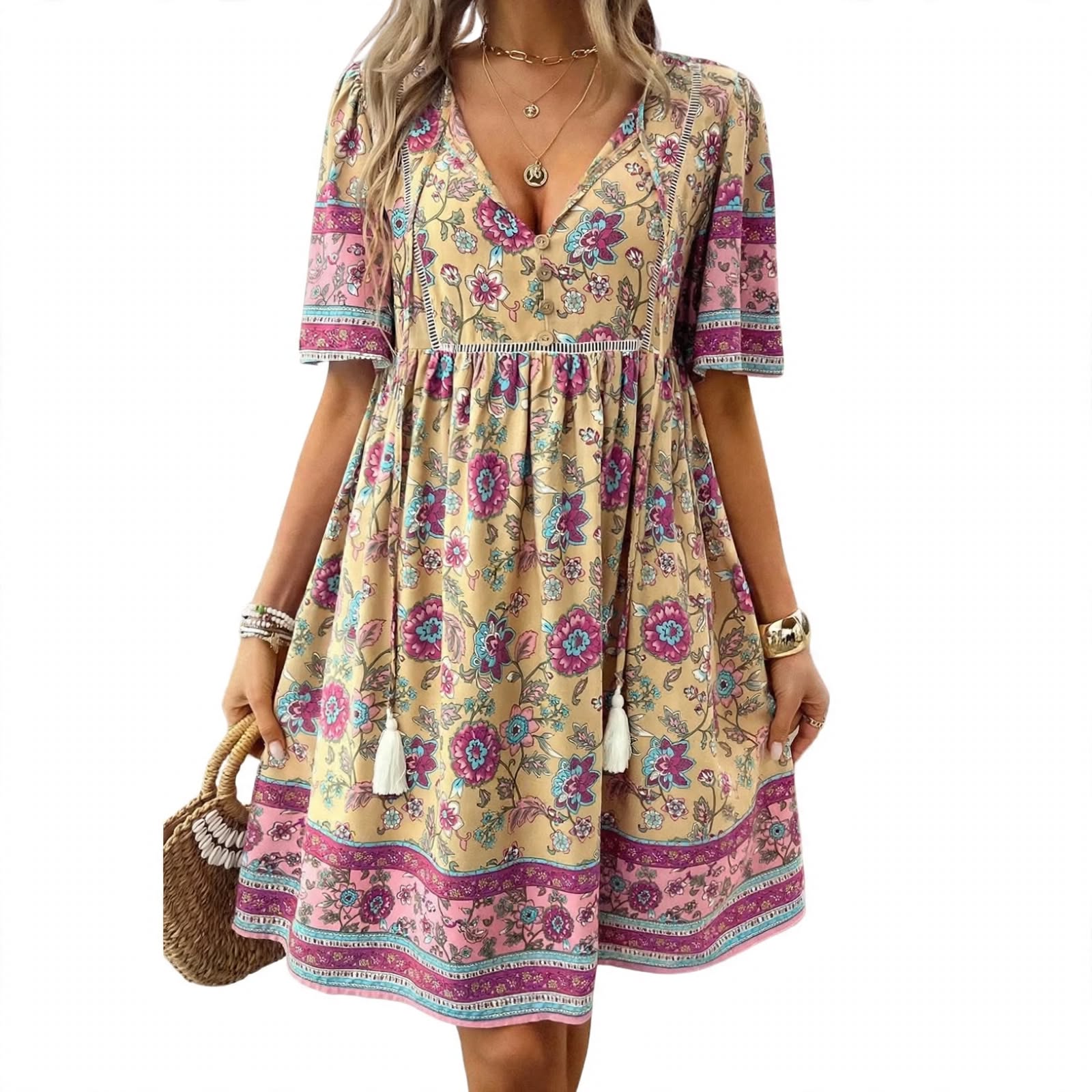 Amber Sullivan | Boho Floral Summer Dress For Women