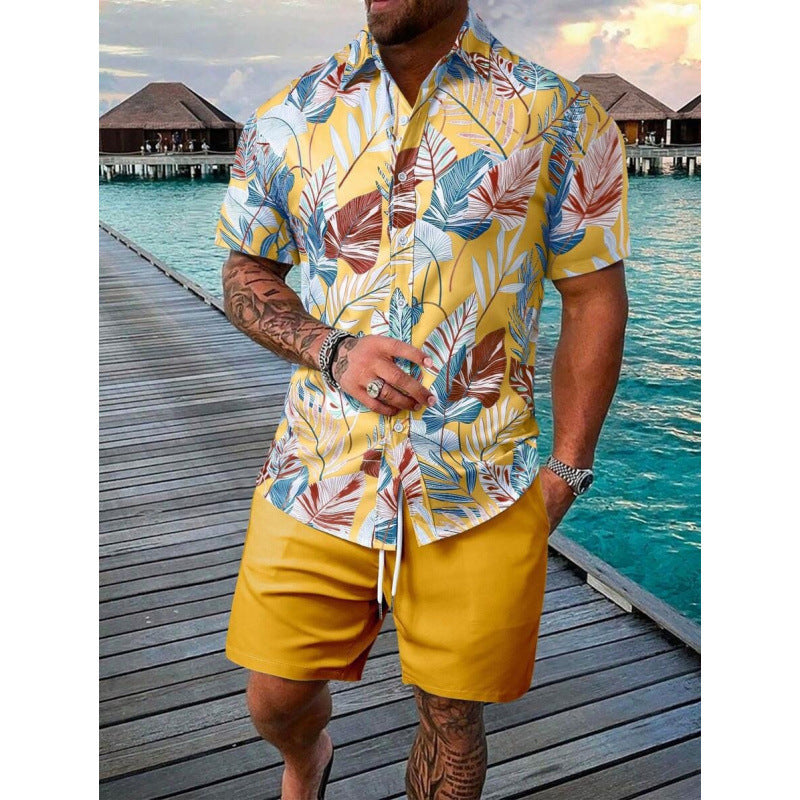 Dylan Foley | Tropical Print Shirt And Shorts Set For Men