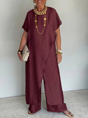 Susanna Corwell | Asymmetric Tunic & Wide-Leg Trousers Set For Women