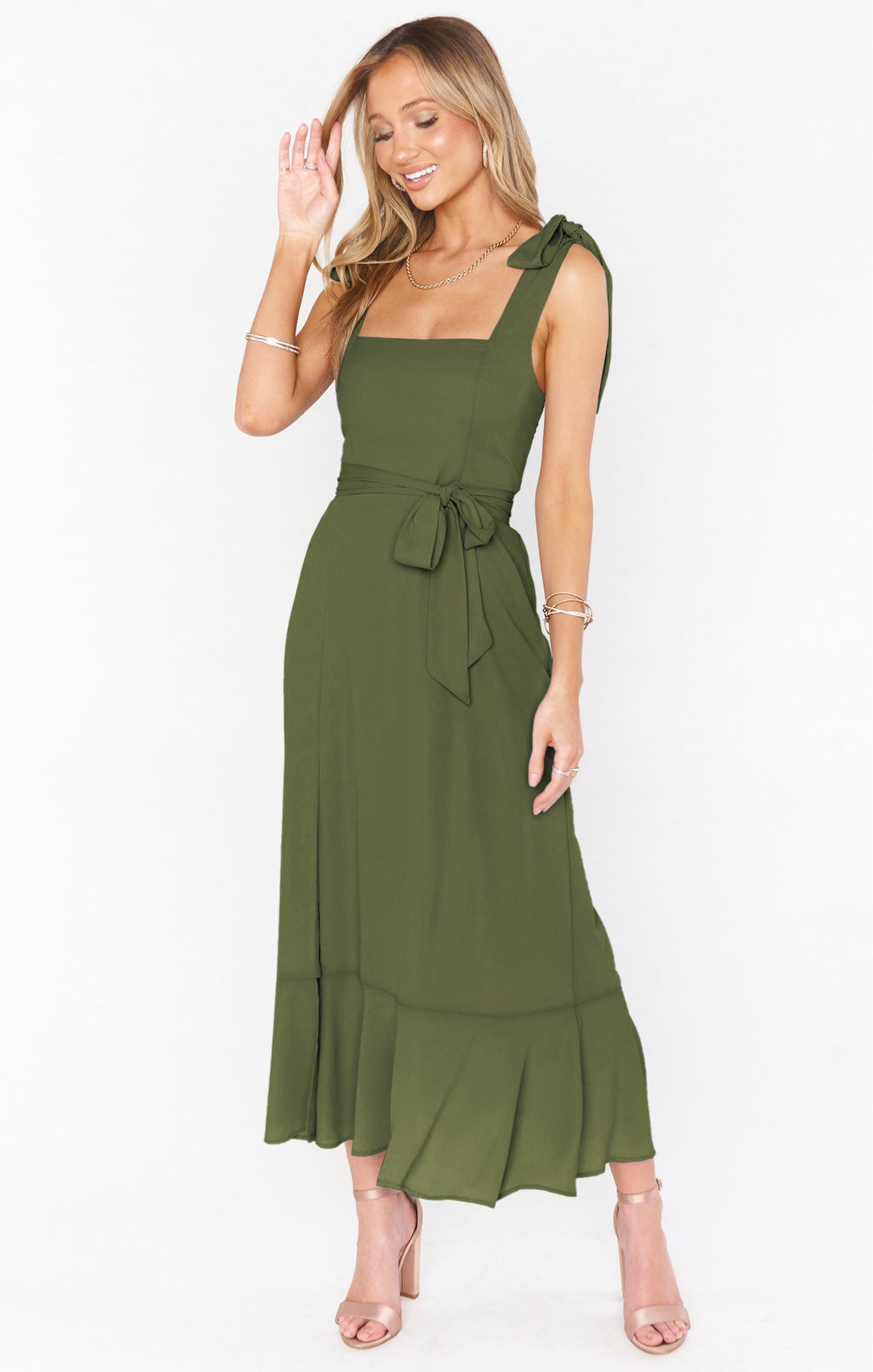 Phoebe Turner | Square Neck Midi Dress For Women