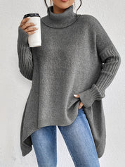 Phoebe Martin | Oversized Turtleneck Knit Sweater For Women