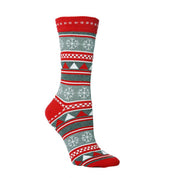 Merry Feet | Red Reindeer Print Christmas Socks Unisex