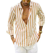 Remo Fenbridge | Striped Stretch Long Sleeve Shirt For Men