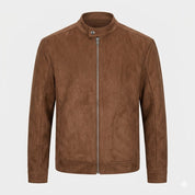 Alessandro Vitale | Suede Stand-Collar Jacket with Refined Minimal Fit For Men