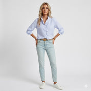 Amélie Rousseau | Soft Ruffle Detail Blouse with Elegant Textured Finish For Women